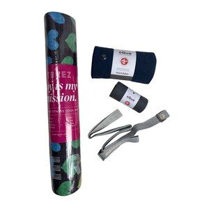 Manduka EQua BUNDLE Yoga Mat Towel Extra Long & Yoga Hand Towel w/Terez Mat!
